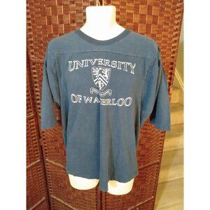 Vintage University Of Waterloo T Shirt Jersey 90s Retro Large